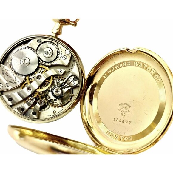 Vintage Howard 14k Yellow Gold 46mm 17j Pocket Watch c. 1920​ - Picture 3 of 6